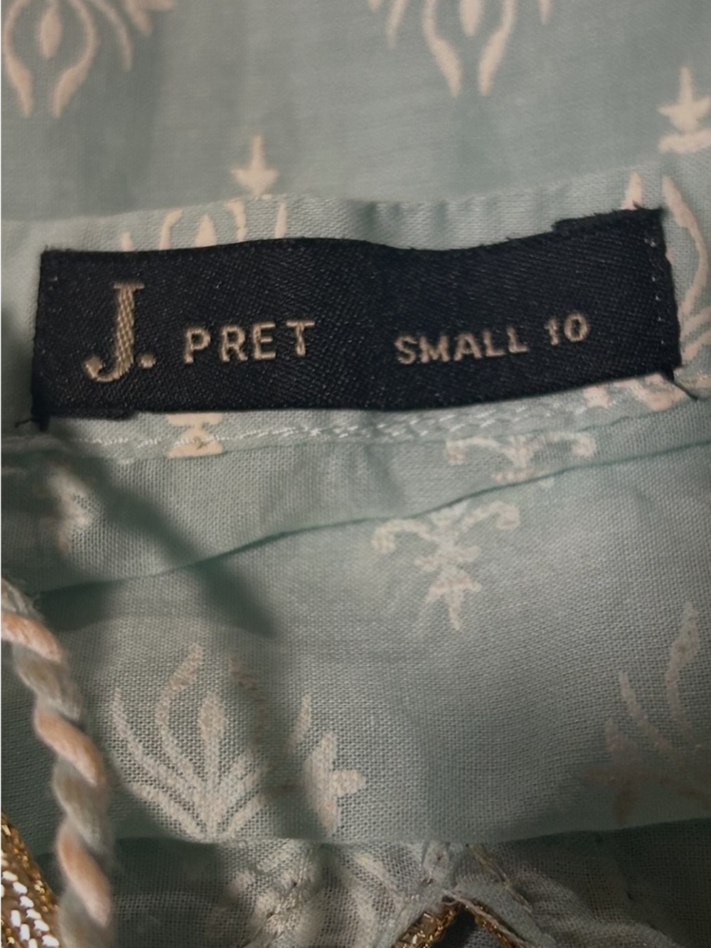 J. Pret Women's 100%Cotton Kurta Embroidered Size Small. 1 Piece - Picture 7 of 7
